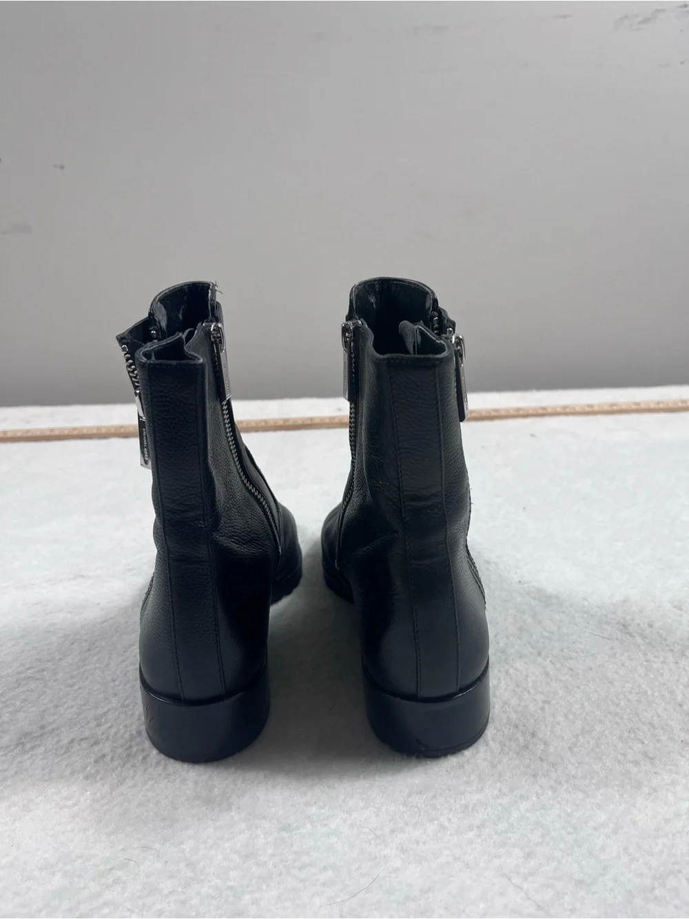 Michael Kors Black Leather Side-Zip Chukka Boot